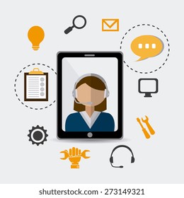 Technical design over white background, vector illustration.