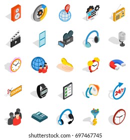 Technical detail icons set. Isometric set of 25 technical detail vector icons for web isolated on white background