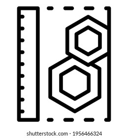 Symbol für technische Details. Rahmentechnische Details, Vektorsymbol für Webdesign einzeln auf weißem Hintergrund