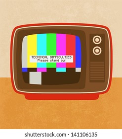 Technical Difficulties Illustration - Television Set