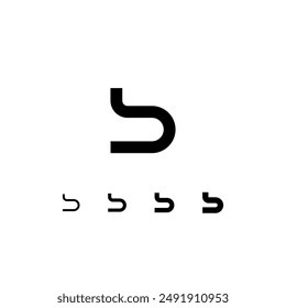 Technische Digitalschrift, Cyber Space Alphabet, Set aus vier verschiedenen Dicken der trendigen modernen Nummer 6 (dünn, regulär, fett, dick) gemacht futuristischen Stil, Vektorillustration 10EPS