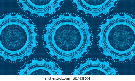 Technical Digital Gears wheel and Cock on Technology Background,free space for text input,vector