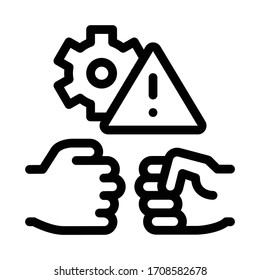 technical dispute icon vector. technical dispute sign. isolated contour symbol illustration