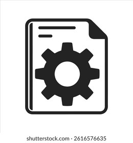 Technical Document with Gear Icon, Configuration and Settings Concept