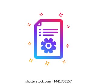 Technical documentation icon. Instruction sign. Dynamic shapes. Gradient design technical documentation icon. Classic style. Vector