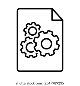 Vetor de ícone de documentação técnica. Sinal de ilustração manual. Símbolo ou logotipo da instrução.