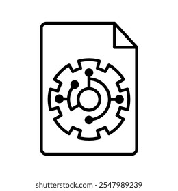 Vetor de ícone de documentação técnica. Sinal de ilustração manual. Símbolo ou logotipo da instrução.