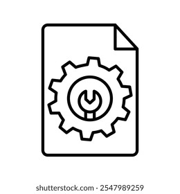 Vetor de ícone de documentação técnica. Sinal de ilustração manual. Símbolo ou logotipo da instrução.