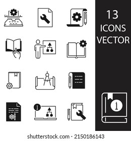 Technical Documentation icons set . Technical Documentation pack symbol vector elements for infographic web