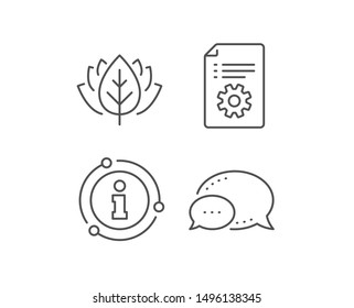 Technical documentation line icon. Chat bubble, info sign elements. Instruction sign. Linear technical documentation outline icon. Information bubble. Vector
