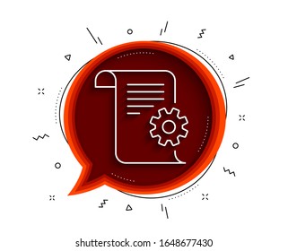 Technical documentation line icon. Chat bubble with shadow. Instruction sign. Thin line technical documentation icon. Vector