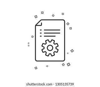 Technical documentation line icon. Instruction sign. Geometric shapes. Random cross elements. Linear Technical documentation icon design. Vector