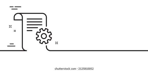 Technical documentation line icon. Instruction sign. Minimal line illustration background. Technical documentation line icon pattern banner. White web template concept. Vector