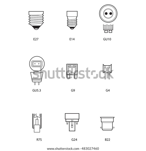 Technical Draw Bulb Socket Stock Vector Royalty Free 483027460