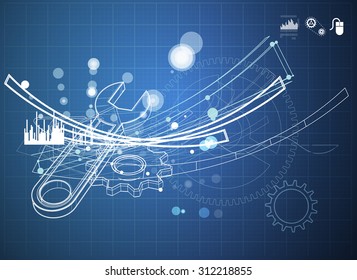 Technical Drawing Abstract - Illustration as EPS 10 File