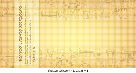 Technical drawing background - mechanical engineering drawing