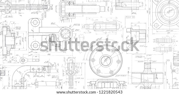 Technical drawing background .Mechanical\
Engineering drawing