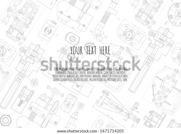 Foto Technical drawing background .Mechanical Engineering drawing.