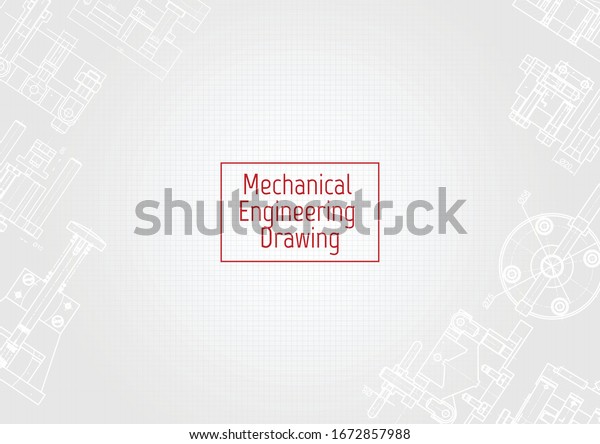 Technical drawing background .
Mechanical Engineering drawing. Engine line drawing
background