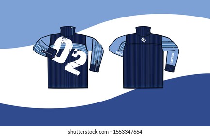 Technical drawing of a blue sweater, urban design
