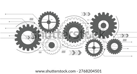 Technical drawing cogwheel process abstract background