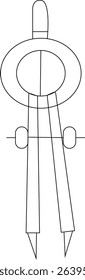 Technical Drawing Compass Line Art for Geometry, Engineering, Architecture, Precision Measurement and Design Education Toolsa