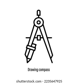 technical drawing concept. pencil and compasses icon on white background.
