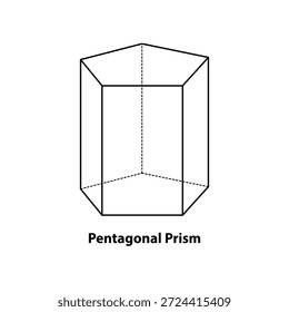Die technische Zeichnung zeigt ein fünfeckiges Prisma, eine dreidimensionale Form, die in der Geometrie und in technischen Anwendungen verwendet wird. 