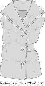 Diseño de dibujo técnico - chalecos inflables para mujeres