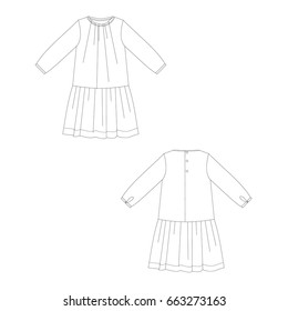 technical drawing dress vector illustration