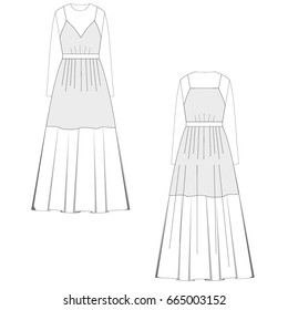 technical drawing dress vector illustration