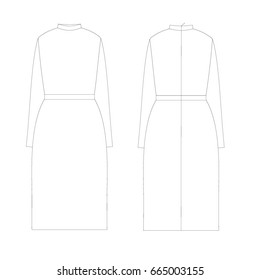 technical drawing dress vector illustration
