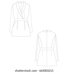 technical drawing dress vector illustration