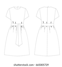 technical drawing dress vector illustration