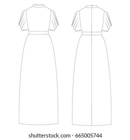 technical drawing dress vector illustration