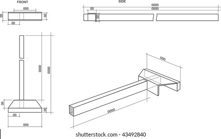 Technical drawing edge advertising signs.