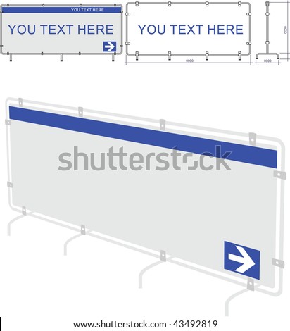 Technical drawing edge advertising signs.