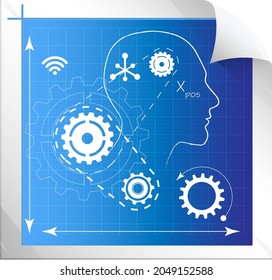 Technical Drawing - Engineering Mind - Illustration as EPS 10 File