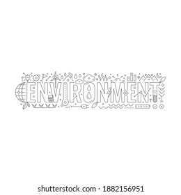 technical drawing environment. environmental symbols on a white background