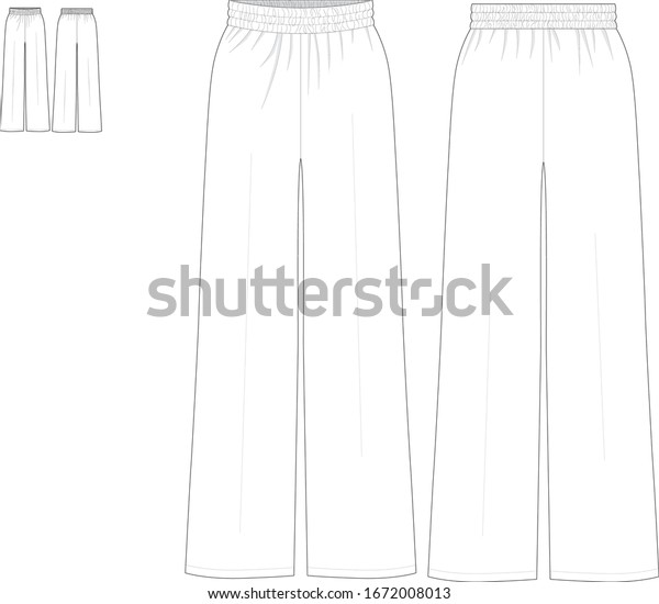 Technical Drawing Fashion Flat Women Track Stock Vector (Royalty Free ...