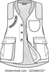 Technical Drawing Fashion Sleeveless Jacket Cotton Vest Warm Vest Winter Men's Casual Vest Jacket