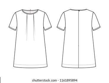 Technical drawing of girl's dress