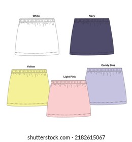 technical drawing of girls short skirt