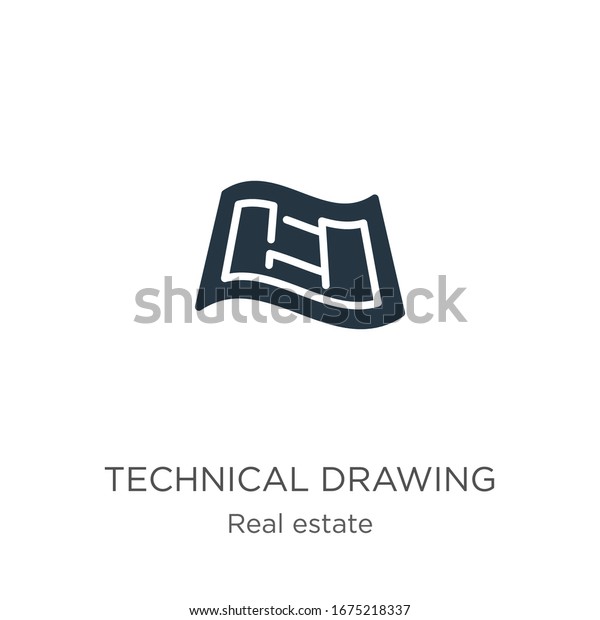Technical drawing icon vector. Trendy flat technical\
drawing icon from real estate collection isolated on white\
background. Vector illustration can be used for web and mobile\
graphic design, logo,\
