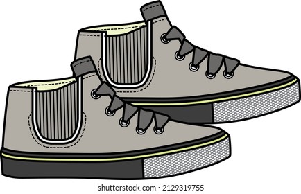 Technical Drawing Illustration Cartoon Trainers Tennis Stock Vector ...