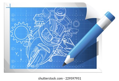 Technical Drawing - Illustration as EPS 10 File