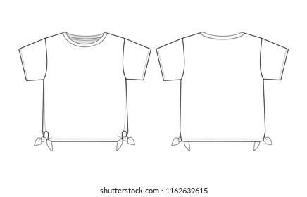 Technical drawing of kids T-shirt 