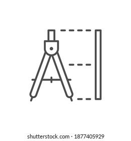 Icono de esquema de línea de dibujo técnico