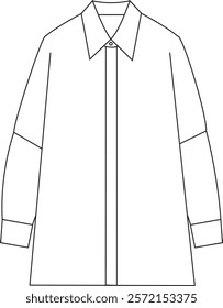 Technical Drawing of Long-Sleeve Raglan Blouse - Front Views