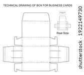 technical drawing to make box for business cards and presentation cards